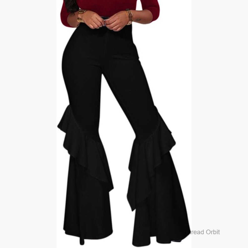 High Waisted Wide Leg Flare Pants Stretchy Soft Material
